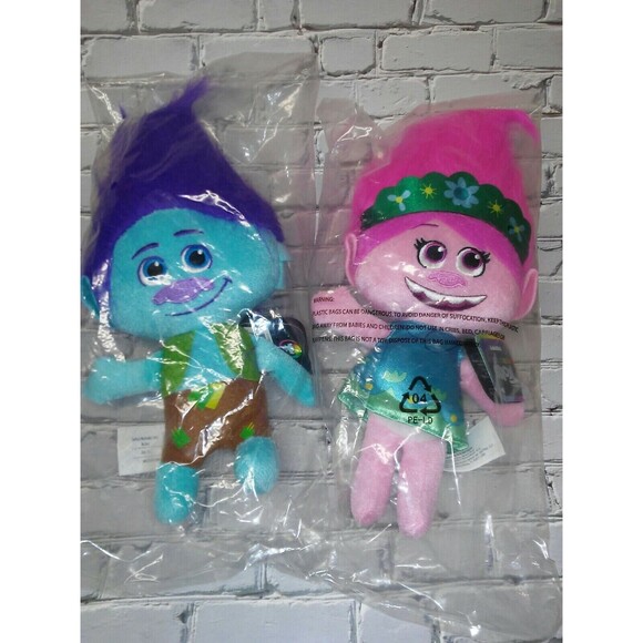 Trolls World Tour Poppy & Branch Plush Doll Stuffed DreamWorks NEW Sealed 10" - Picture 1 of 5